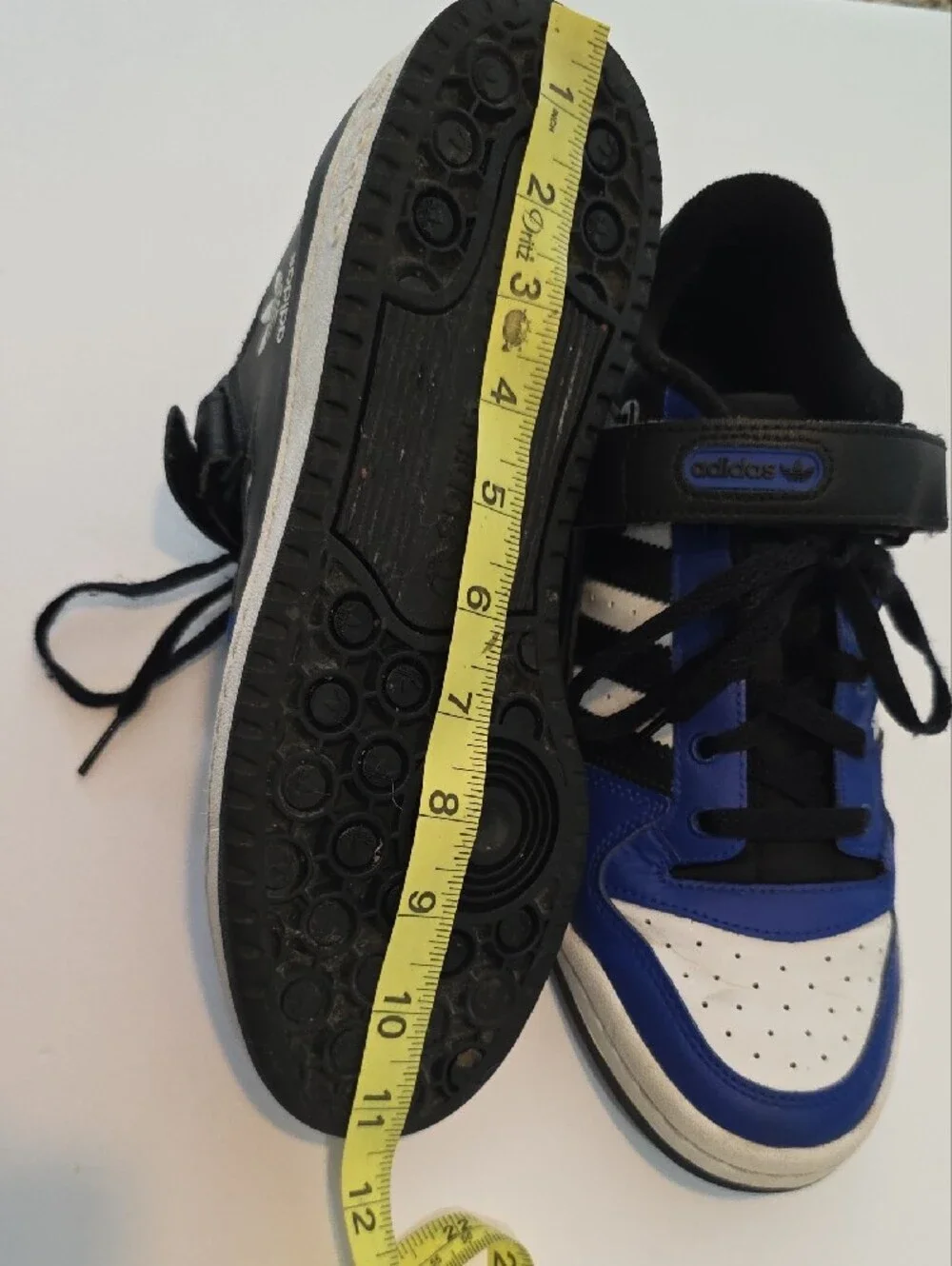 adidas Forum Low Black Pulse Blue Mens Size 8.5 Retro Retro Basketball Sneaker